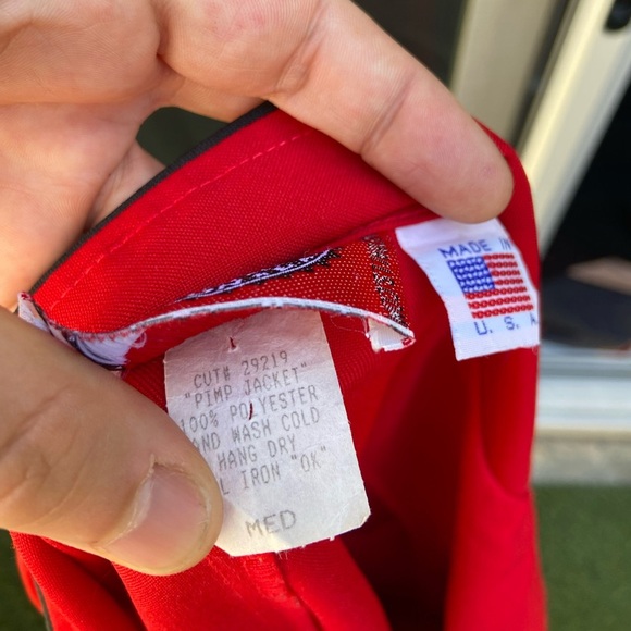 VTG 90’s Red Balls On Fire Red Coat / Robe - Picture 6 of 6